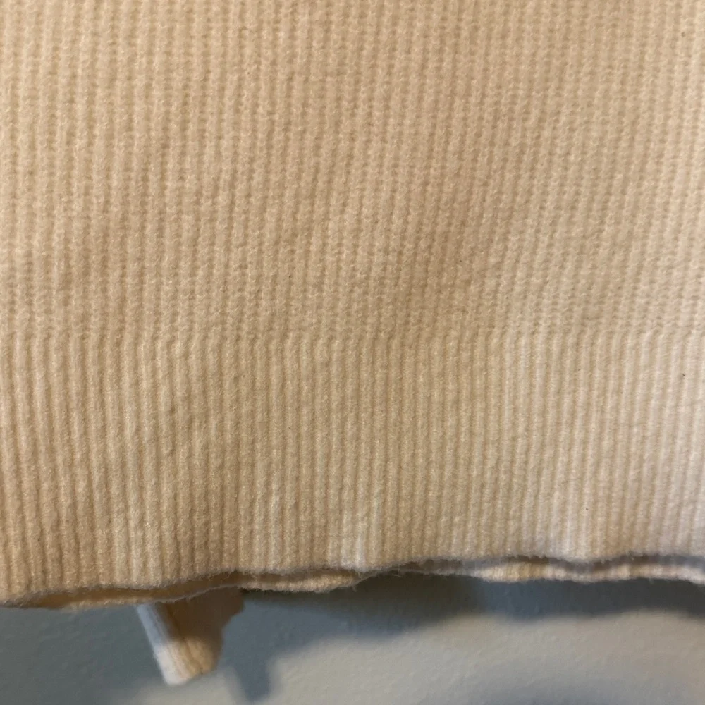 LOFT Cream Collared Knit Pullover with Decorative Buttons - Picture 6 of 8